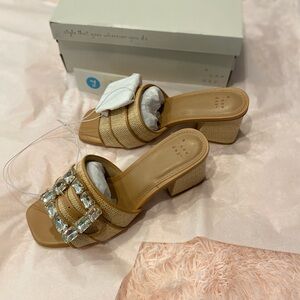 a new day Tan Embellished Mules